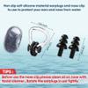 5in1 Soft Silicone Swim Training Fins Set for Lap Swimming with Earplugs Noseclip Phone Pouch and Travel Mesh Bag, Short Blade Floating Flippers for Adult Men Women view 3