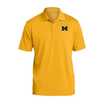 AP07 - Michigan Wolverines Primary Logo Left Chest Mens Polo - Small - Gold