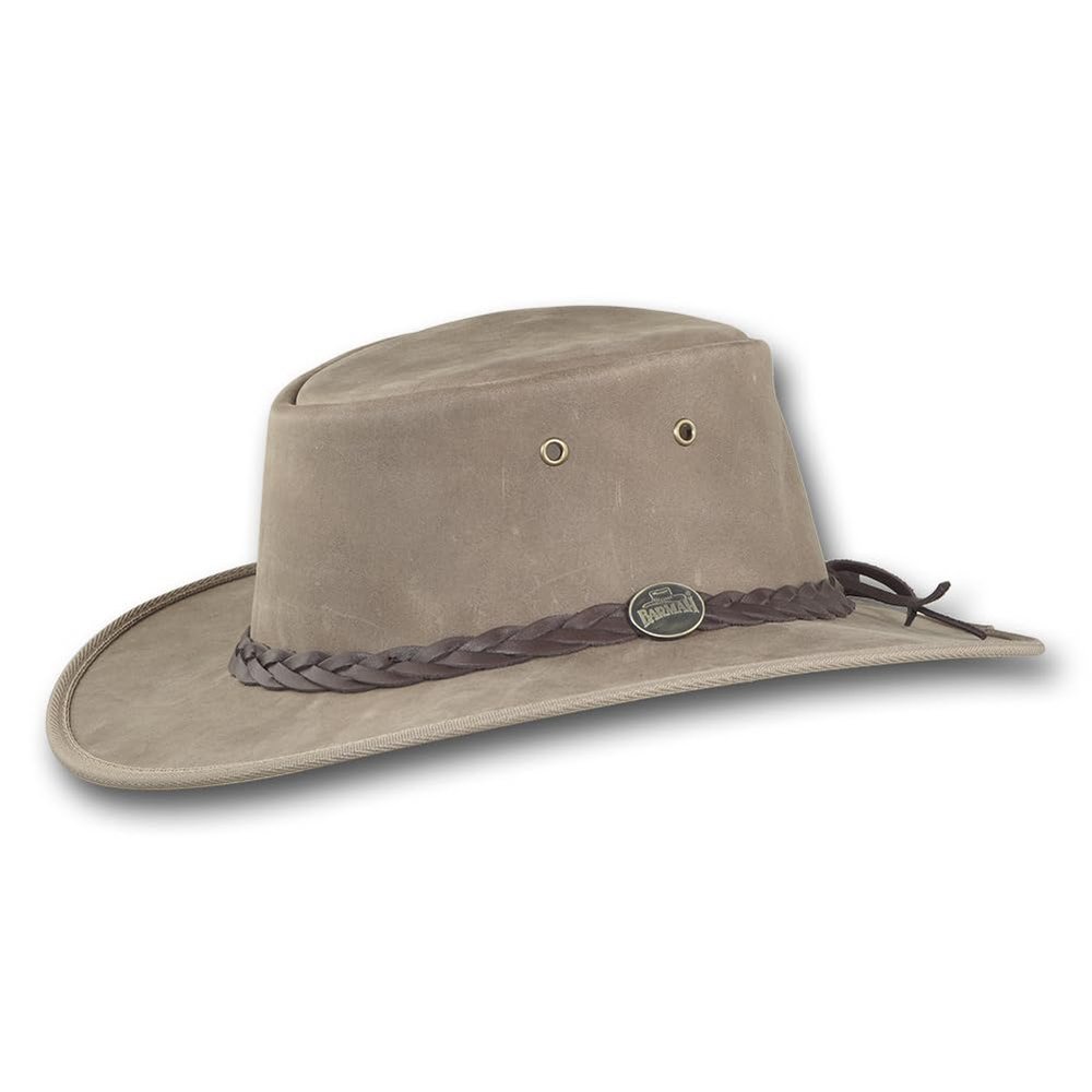 Barmah Hats Foldaway Bronco Leather Hat - Item 1060 (XXLarge, Driftwood)