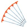 6pc ASR Outdoor Rock Tent Stake Set Bright Orange Hook Head for Hard Packed Soil view 1