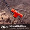 6pc ASR Outdoor Rock Tent Stake Set Bright Orange Hook Head for Hard Packed Soil view 2