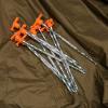 6pc ASR Outdoor Rock Tent Stake Set Bright Orange Hook Head for Hard Packed Soil view 4