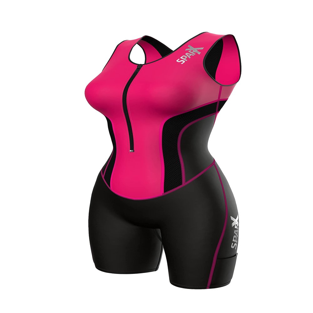 Sparx Women Triathlon Suit Tri Short Racing Cycling Swim Run (XL, Pink)