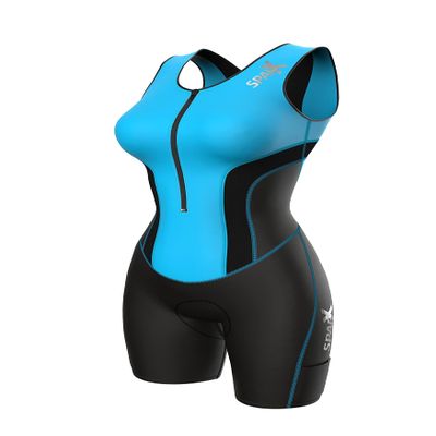 Sparx Women Triathlon Suit Tri Short Racing Cycling Swim Run (XXL, Aqua)