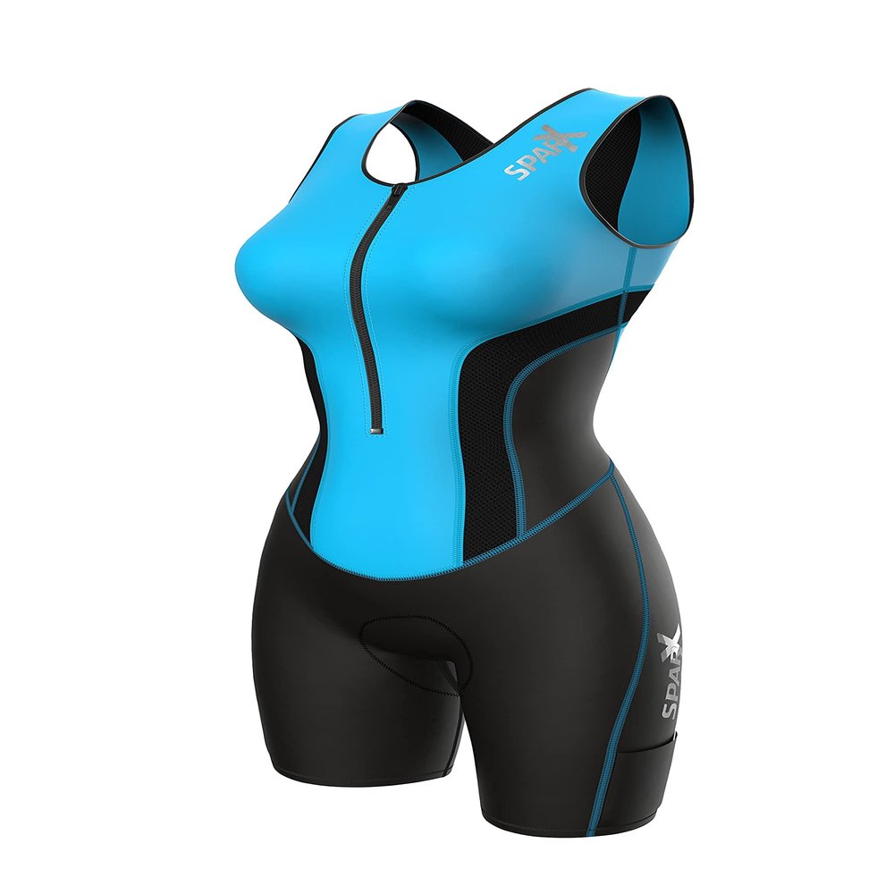 Sparx Women Triathlon Suit Tri Short Racing Cycling Swim Run (XXL, Aqua)