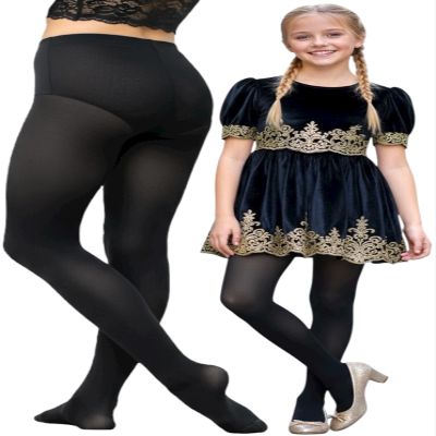 ToBeInStyle Girl's Girls Opaque Tights - Black - L