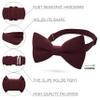 Baby Boys Burgundy Bow Tie Gabardine Fabric Material for Kids Maroon Bowtie, Toddler Bow ties Formal Pre-Tied Tuxedo Clip on Shape Infant Handmade Bow ties for Any Ages (Small, Burgundy) view 2