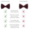 Baby Boys Burgundy Bow Tie Gabardine Fabric Material for Kids Maroon Bowtie, Toddler Bow ties Formal Pre-Tied Tuxedo Clip on Shape Infant Handmade Bow ties for Any Ages (Small, Burgundy) view 3