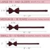 Baby Boys Burgundy Bow Tie Gabardine Fabric Material for Kids Maroon Bowtie, Toddler Bow ties Formal Pre-Tied Tuxedo Clip on Shape Infant Handmade Bow ties for Any Ages (Small, Burgundy) view 4