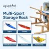 Log Kayak Rack 2-Place, One-Sided Kayak & SUP Log Racks + Paddle Boat Storage Rack, Surfboard Stand, Outdoor Storage Rack, SUP Storage Racks, Paddles for Kayaks - Unfinished view 4