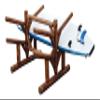 4-Place Paddle Board Log Rack, Freestanding Surfboard Stand, SUP Paddle Board Storage Rack, Surfboard Racks, Heavy Duty SUP Paddles Sport Outdoor Holder, Surf Boards Stand Racks - Canyon Brown view 2