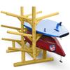 Log Kayak Rack 6-Place, Caribbean Canoe Storage Rack Free-Standing Heavy-Duty Kayak Storage Rack for Garage, Surfboards & SUPs, Beachfront Kayak Stand with Storage, Florida Kayak Rack - Natural view 1