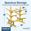 Log Kayak Rack 6-Place, Caribbean Canoe Storage Rack Free-Standing Heavy-Duty Kayak Storage Rack for Garage, Surfboards & SUPs, Beachfront Kayak Stand with Storage, Florida Kayak Rack - Natural view 2