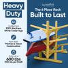 Log Kayak Rack 6-Place, Caribbean Canoe Storage Rack Free-Standing Heavy-Duty Kayak Storage Rack for Garage, Surfboards & SUPs, Beachfront Kayak Stand with Storage, Florida Kayak Rack - Natural view 3