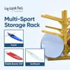 Log Kayak Rack 6-Place, Caribbean Canoe Storage Rack Free-Standing Heavy-Duty Kayak Storage Rack for Garage, Surfboards & SUPs, Beachfront Kayak Stand with Storage, Florida Kayak Rack - Natural view 4