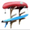 3-Place Wall-Mounted SUP/Surfboard Log Racks, Vertical Surfboard Rack for Wall Mount, Indoor & Outdoor Kayak Storage Rack, Paddle Board for Garage, SUP Wall Racks Storage Organizer - Unfinished view 2