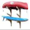 3-Place Wall-Mounted SUP/Surfboard Log Racks, Vertical Surfboard Rack for Wall Mount, Indoor & Outdoor Kayak Storage Rack, Paddle Board for Garage, SUP Wall Racks Storage Organizer - Unfinished view 4