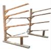 4-Place One-Sided 3 Canoes + 1 SUP Log Rack, Free Standing Kayak Racks for Outdoor Storage, Canoe Boat Stands, Paddle Board Racks, Outdoor Surfboards Log Wood Rack Organizer - Unfinished view 1