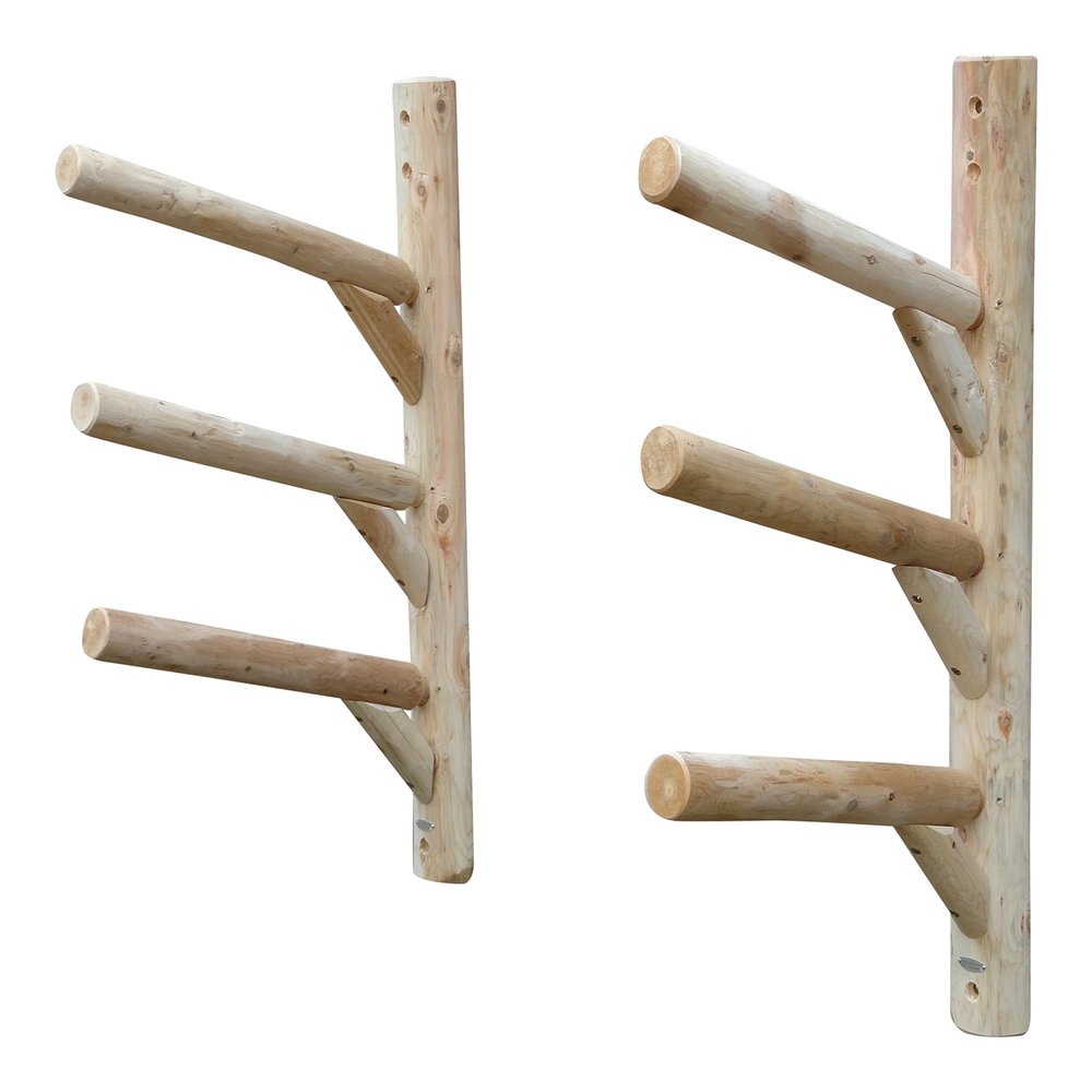 3-Place Wall-Mounted SUP/Surfboard Log Racks, Vertical Surfboard Rack for Wall Mount, Indoor & Outdoor Kayak Storage Rack, Paddle Board for Garage, SUP Wall Racks Storage Organizer - Natural