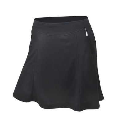 Monterey Club Women's Betty Fun Solid Knit Skort #2924 (Black, Medium)