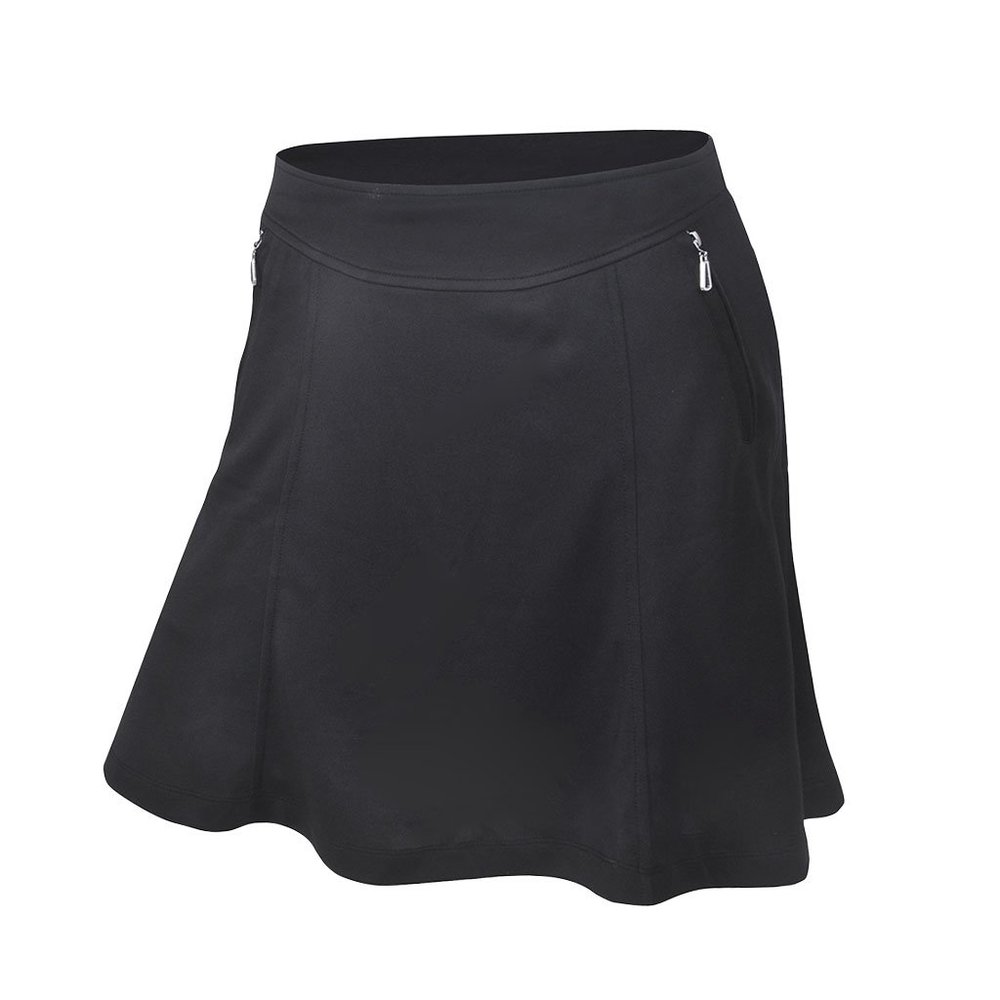 Monterey Club Women's Betty Fun Solid Knit Skort #2924 (Black, Medium)
