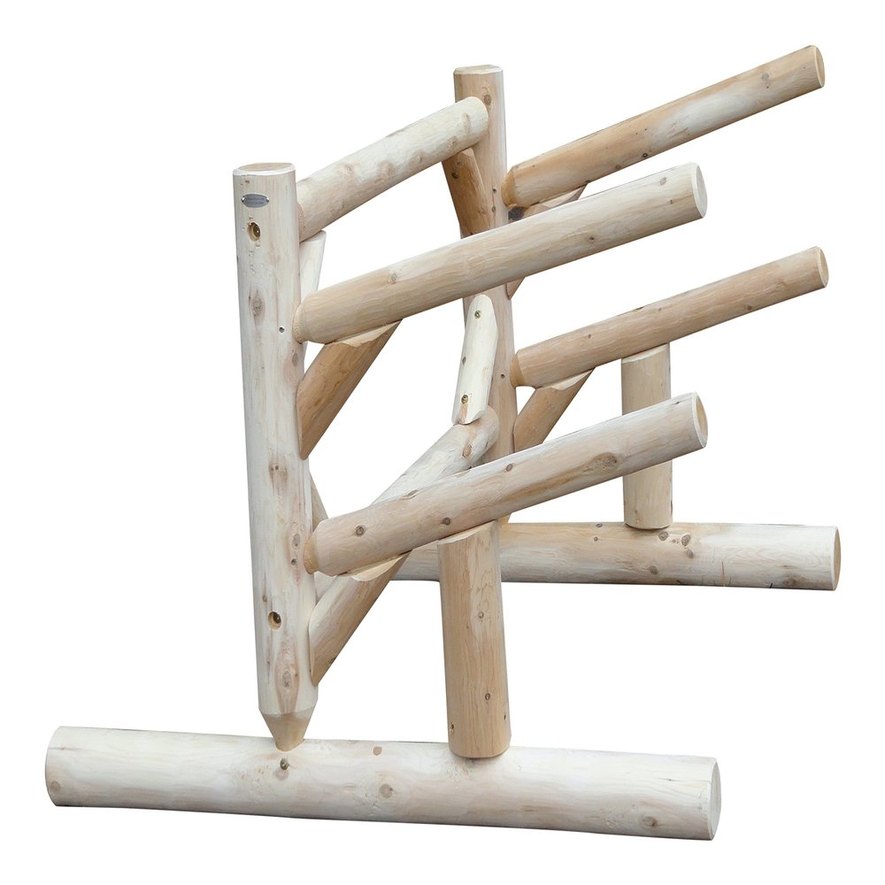 Log Kayak Rack 2-Place One-Sided Canoe Racks Free-Standing Kayak Racks, Heavy Duty Storage Surfboard Stand, 45H x 48D x 53W inch Canoe Stand or SUP Storage Rack, SUP Boards - Natural