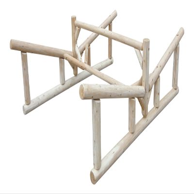 2-Place Rowboat Log Rack, Freestanding Kayak Racks for Outdoor Storages, Canoe Boat Storage Organizer, Paddle Boat Stands, Heavy Duty Kayak Holders, Paddleboard Rack for Storage - Natural