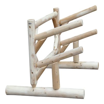 2-Place One-Sided SUP Log Racks, Freestanding Kayak Rack Outdoor, Surf Board Racks for Storage, SUP Paddle Board, Standing Kayaks Storage, Paddle Holder - Unfinished