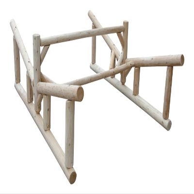2-Place Rowboat Log Rack, Freestanding Kayak Racks for Outdoor Storages, Canoe Boat Storage Organizer, Paddle Boat Stands, Heavy Duty Kayak Holders, Paddleboard Rack for Storage - Unfinished