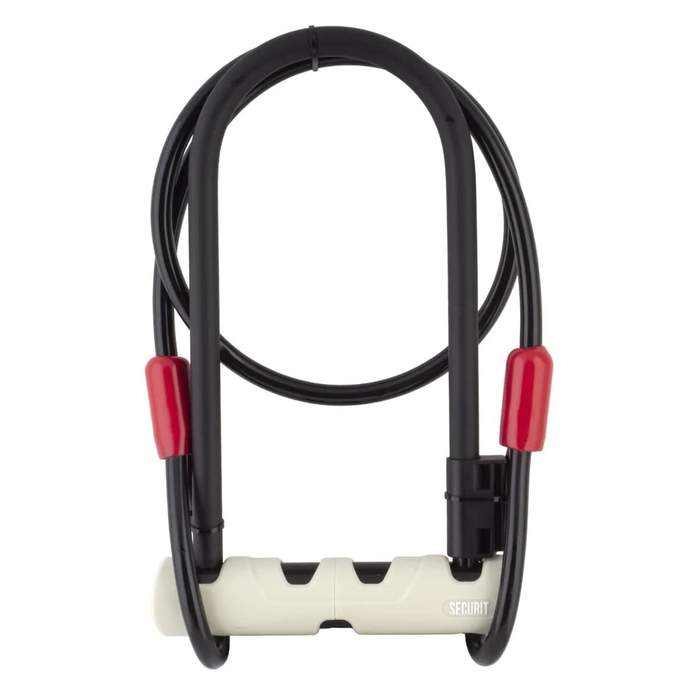 Securit by ABUS Bicycle Kolt Standard U-Lock White 6.5 x 9in w/ 4 Foot Cable