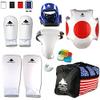 Pine Tree Complete Cloth Martial Arts Sparring Gear Set with Bag, Forearm/Shin, & Groin, Large White Headgear, Large Other Gears Female view 1