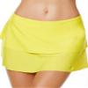 Akaeys Womens Swim Skirt A Line Skirted Bikini Bottom Layered Swimming Skort Tummy Control Plus Size Swimwear Yellow view 1