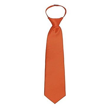 Boys Satin Feel 14 Inch Zipper Tie Orange