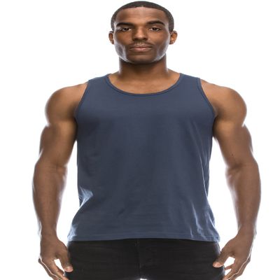JC DISTRO Men's Casual Tank Top, Athletic Sleeveless Jersey Shirts, 100 Premium Cotton, Harborblue X-Large