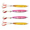 4pcs Fish WOW! 100g Fishing Metal Vertical Trolling Speed jig 3.5oz Knife Jig with Two Assist Hooks - Pink Orange view 1