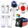 Pine Tree Complete Cloth Martial Arts Sparring Gear Set with Bag, Forearm/Shin, & Groin, Large Black Headgear, Medium Other Gears Female view 1