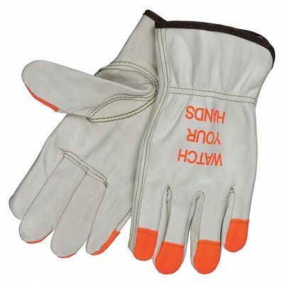 Logo Glove, Driver, Cow Grain, Cream, S, Pr