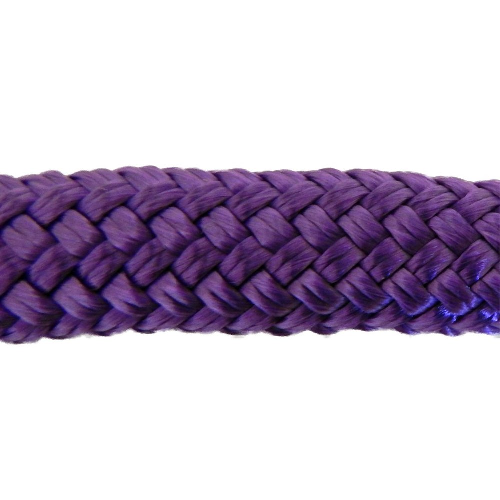 CBKnot 9/16" Premium Double Braid Polyester Rope 9,500 lb Tensile Strength, Marine, Sailing, Boating, Rigging, Equestrian and More (9/16" x 50 ft. Hank, Purple)