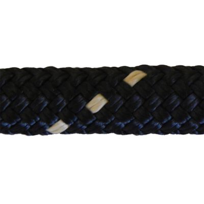 CBKnot 9/16" Premium Double Braid Polyester Rope 9,500 lb Tensile Strength, Marine, Sailing, Boating, Rigging, Equestrian and More (9/16" x 50 ft. Hank, Black with Beige)