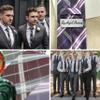 Spotlight Hosiery Groomsmen Men's Necktie,Midnight/Navy Blue Pink Army/Olive Green view 4