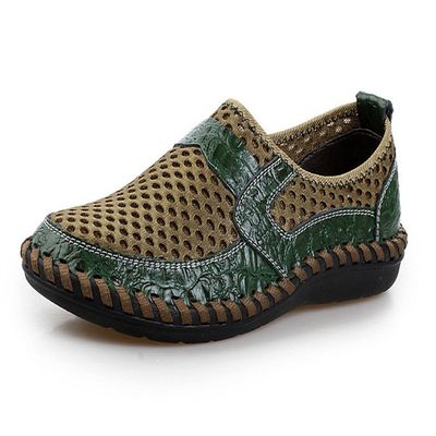 ChicWind Slip-On Loafers Walking Shoes Mesh Casual Water Shoes Dark Green