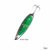 4pcs Fish WOW! 3oz Fishing Spoon with a Treble Hook 85g Fish Jigging Casting Lure Baits - Green Tape view 2