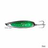 4pcs Fish WOW! 3oz Fishing Spoon with a Treble Hook 85g Fish Jigging Casting Lure Baits - Green Tape view 4