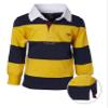 Sportoli Little Boys 100% Cotton Wide Striped Long Sleeve Polo Rugby Shirt - Gold (Size 2) view 2