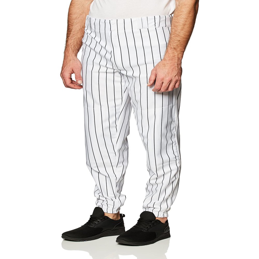 Champro Men's Sports Pro-Plus Baseball Pants, White/Black Pin, 4X-Large