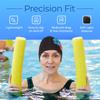 Beemo Latex Swimming Cap for Women, Swim Cap for Long Hair or Short Hair, Bath & Swim Caps to Shield Hair from Damage, Use as Large Shower Cap, Black Swimming Cap with Pink, Green & Blue Flowers view 4