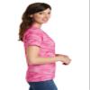 Port & Company Women's 5.4-oz 100% Cotton V-Neck Camo Tee. LPC54VC Pink Camo XS view 2
