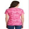 Port & Company Women's 5.4-oz 100% Cotton V-Neck Camo Tee. LPC54VC Pink Camo XS view 3