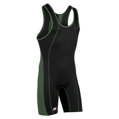 Brute Maverick Wrestling Singlet - Custom Color -:Black/Hunter- YL