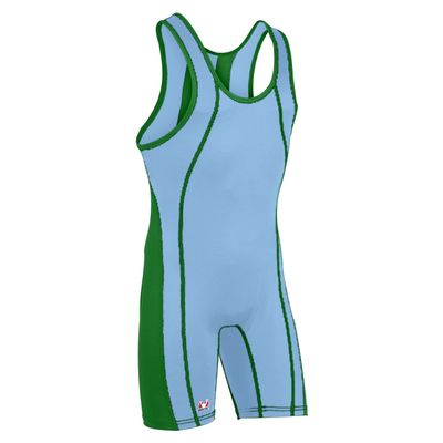 Brute Maverick Wrestling Singlet - Custom Color -:Columbia Blue/Kelly- YM